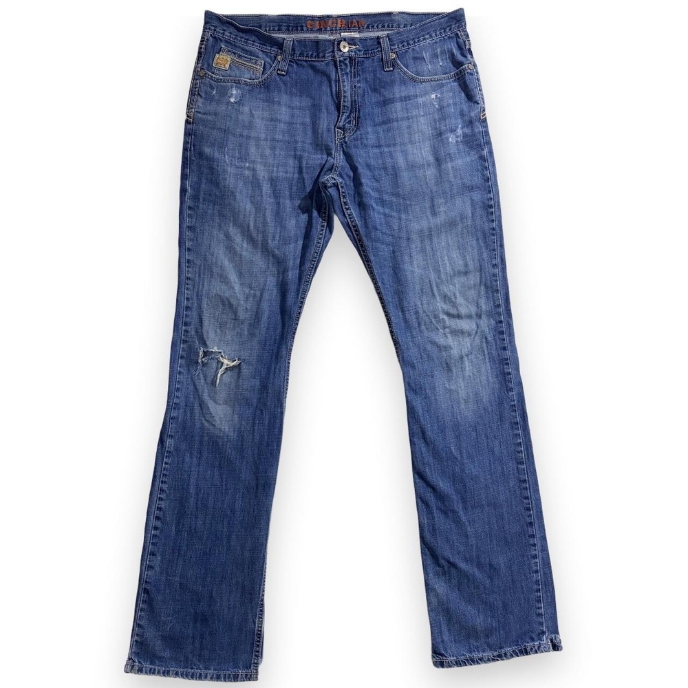 Cinch Ian Mens 36x36 Blue Straight Leg Cotton Denim Jeans MB65836001